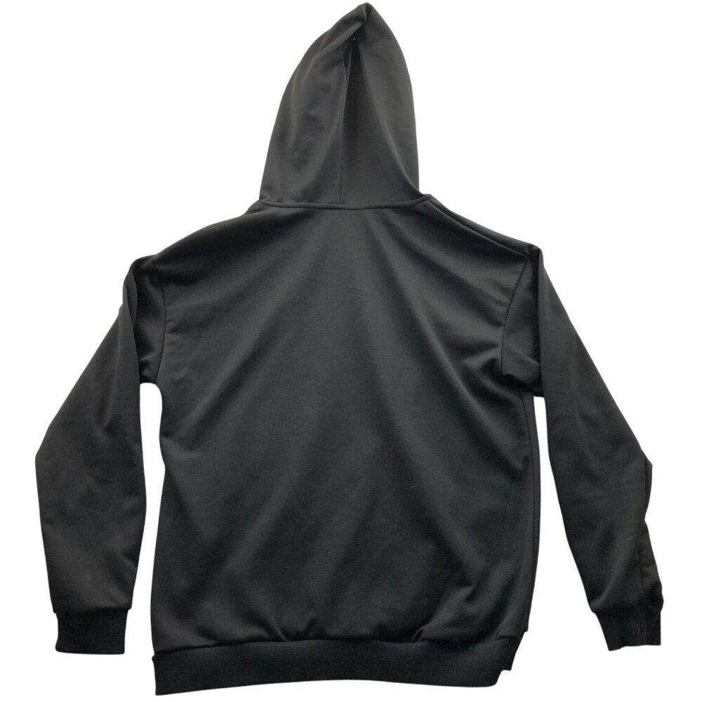 Romwe Mens Hoodie Sweatshirt Large Black Active Lifestyle Graphic Print Pullover - Picture 2 of 11